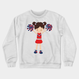 Cheerleaders, Cheerleading, Cute Girl, Brown Hair Crewneck Sweatshirt